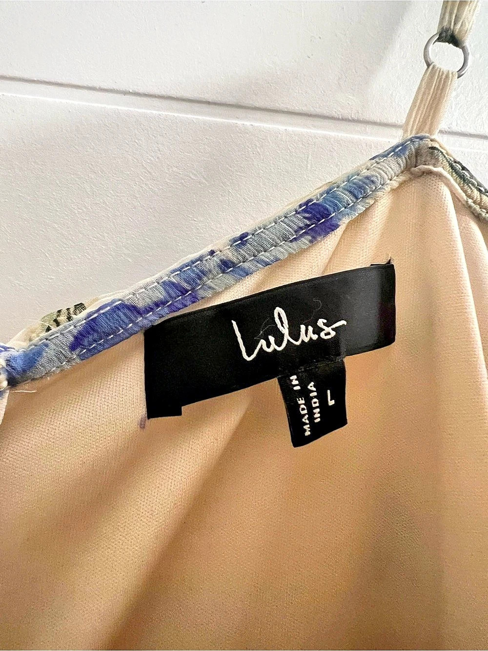 Lulus Floral Tiered Maxi Dress in Cream & Blue Size Large - Picture 5 of 5